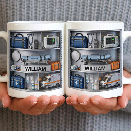 Save Lives Every Day Ambulance Driver With Medical Equipment 3D Effect - Personalized Custom Coffee Mug - JBS213_MG