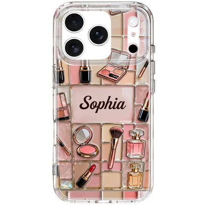 A Palette Of Beauty With Stained Glass Makeup Kit Pattern - Personalized Clear Phone Case - JBS245_PHC