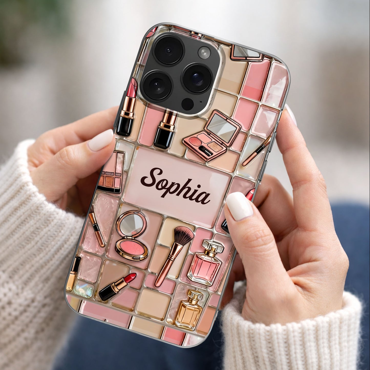 A Palette Of Beauty With Stained Glass Makeup Kit Pattern - Personalized Clear Phone Case - JBS245_PHC