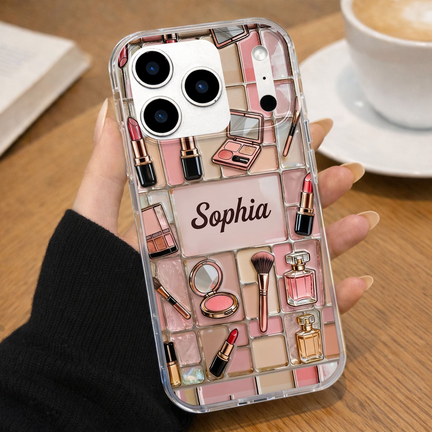 A Palette Of Beauty With Stained Glass Makeup Kit Pattern - Personalized Clear Phone Case - JBS245_PHC