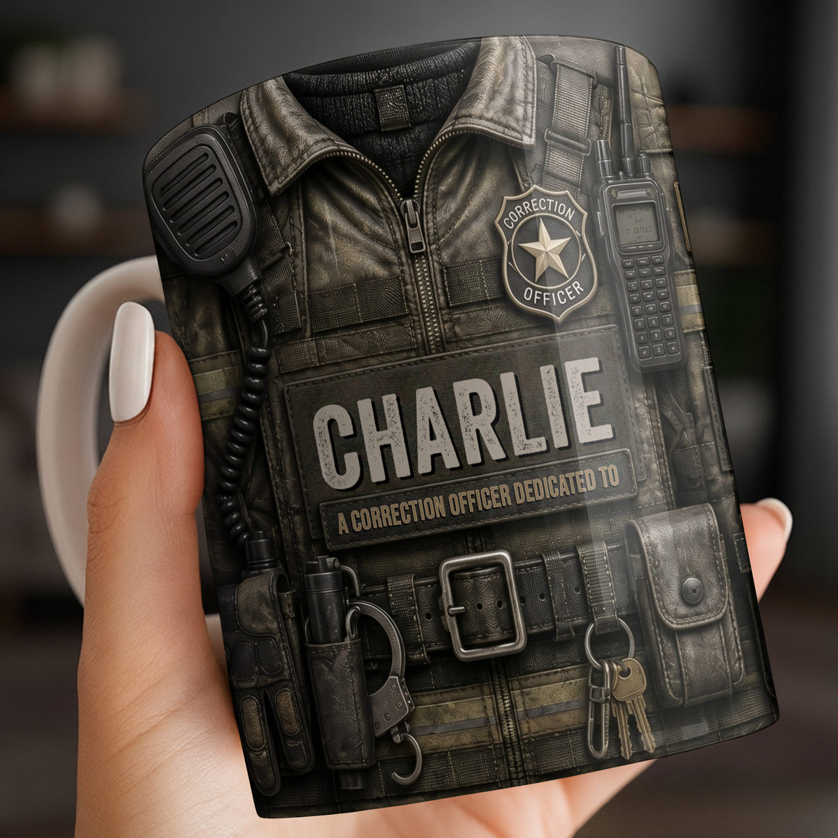 A Correction Officer Dedicated To Custom Tactical Vest Uniform - Personalized Custom Coffee Mug - JBS315_MG