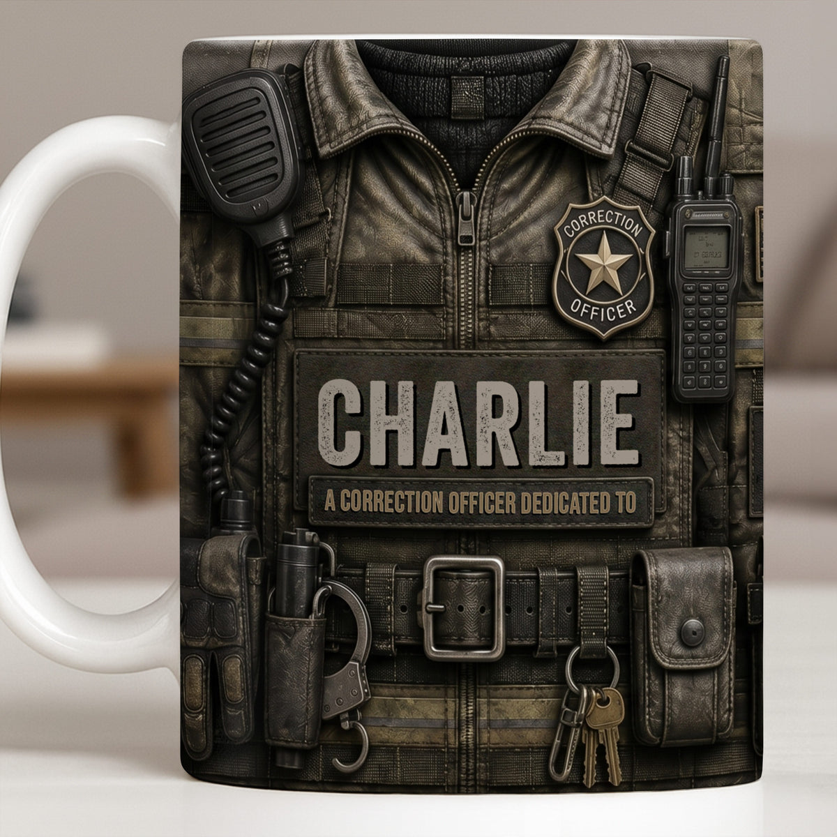 A Correction Officer Dedicated To Custom Tactical Vest Uniform - Personalized Custom Coffee Mug - JBS315_MG