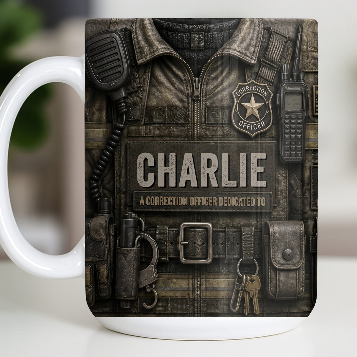 A Correction Officer Dedicated To Custom Tactical Vest Uniform - Personalized Custom Coffee Mug - JBS315_MG