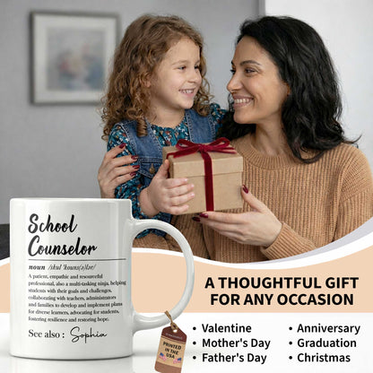School Counselor Definition Multi-Tasking Ninja Professional Gift - Personalized Custom Coffee Mug - JBS321_MG