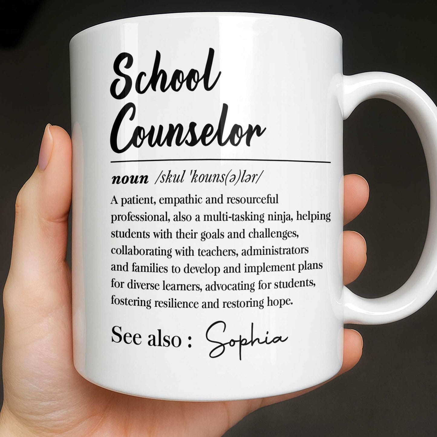 School Counselor Definition Multi-Tasking Ninja Professional Gift - Personalized Custom Coffee Mug - JBS321_MG