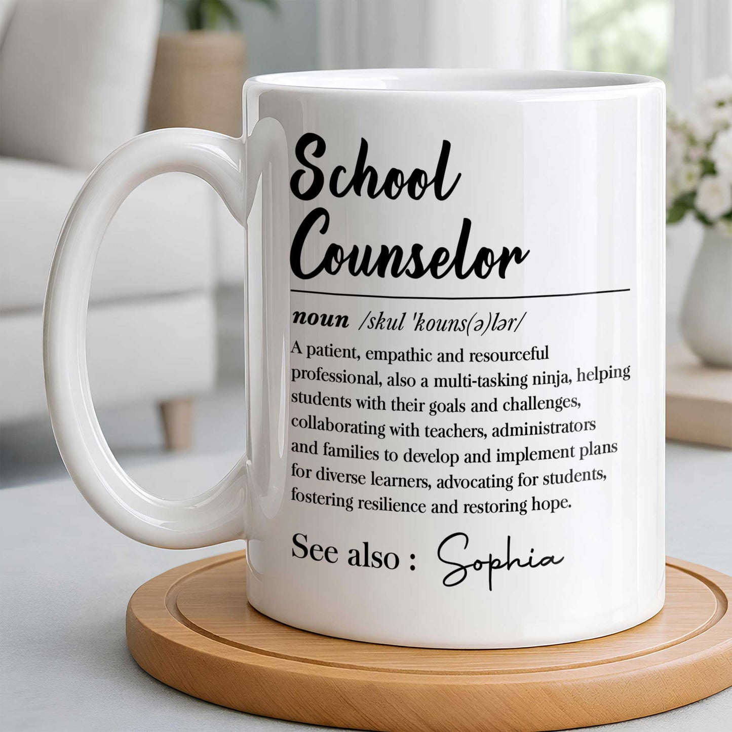 School Counselor Definition Multi-Tasking Ninja Professional Gift - Personalized Custom Coffee Mug - JBS321_MG