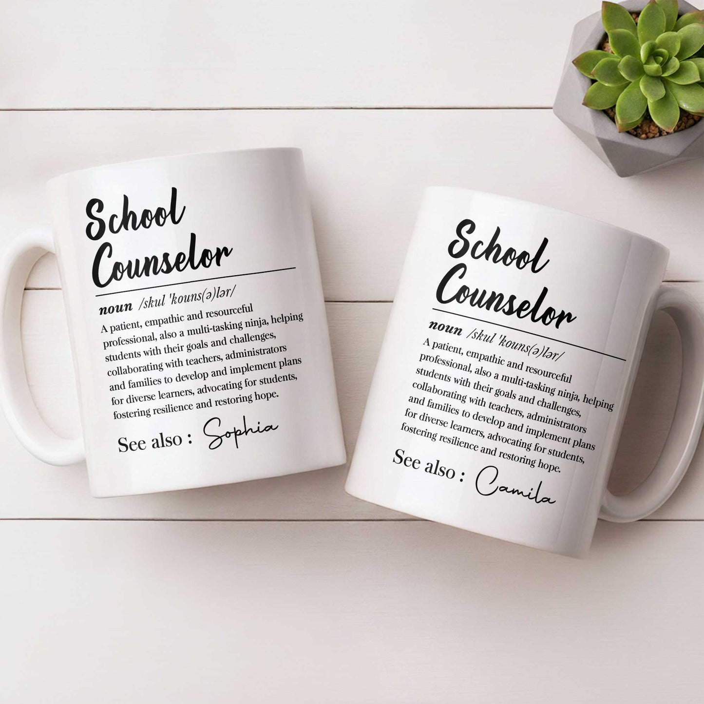 School Counselor Definition Multi-Tasking Ninja Professional Gift - Personalized Custom Coffee Mug - JBS321_MG