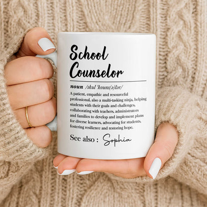 School Counselor Definition Multi-Tasking Ninja Professional Gift - Personalized Custom Coffee Mug - JBS321_MG