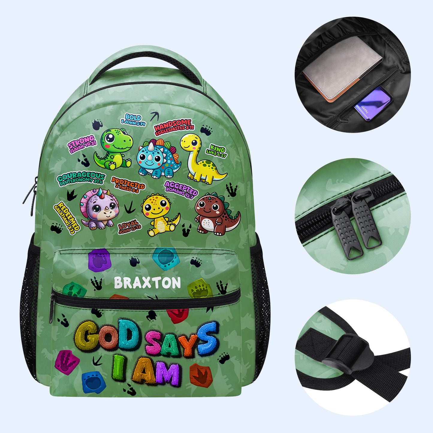 God Says I Am - Personalized Custom Backpack - KID001_CB