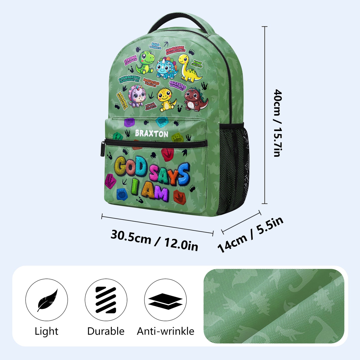 Dios dice que soy - Mochila personalizada personalizada - KID001_CB