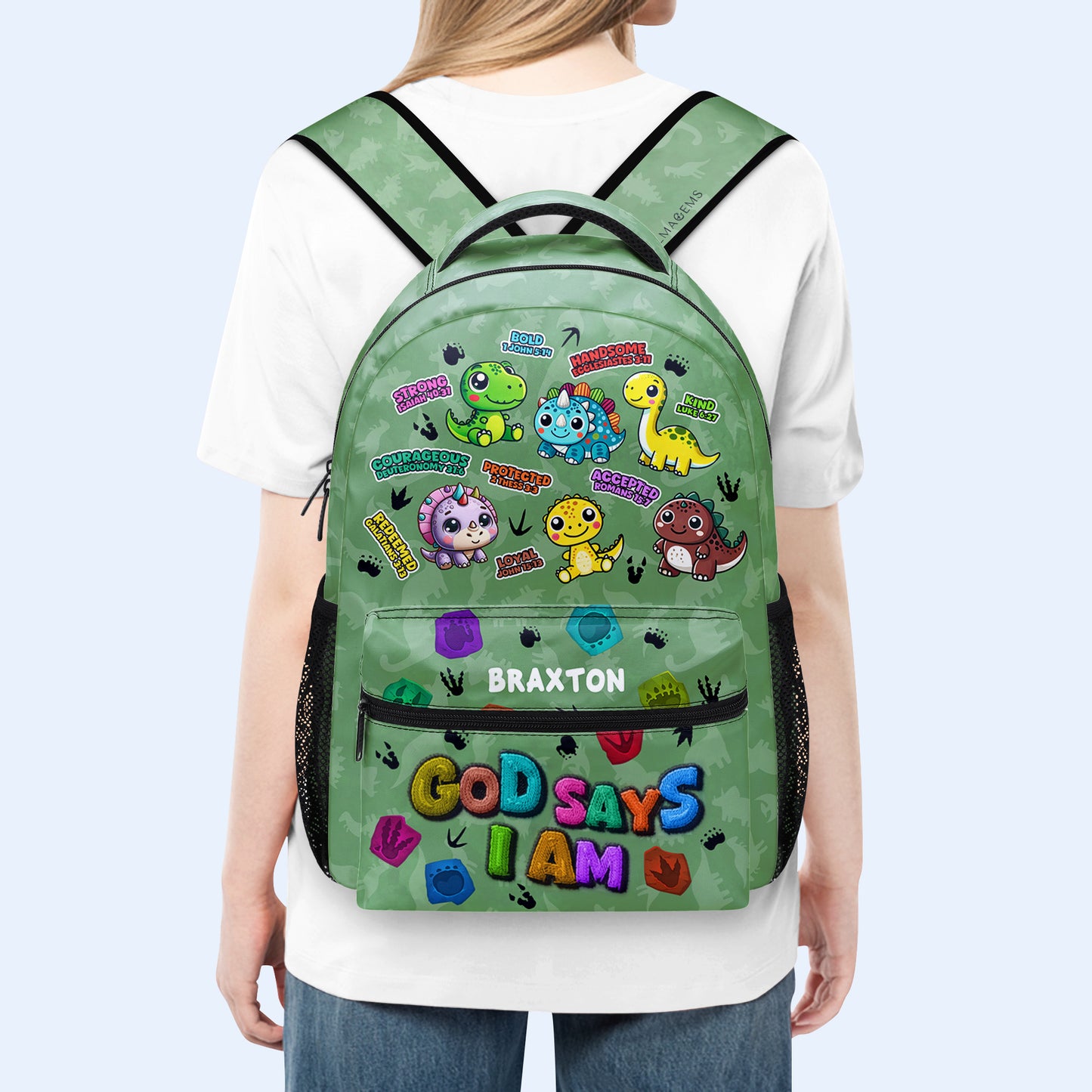 Dios dice que soy - Mochila personalizada personalizada - KID001_CB