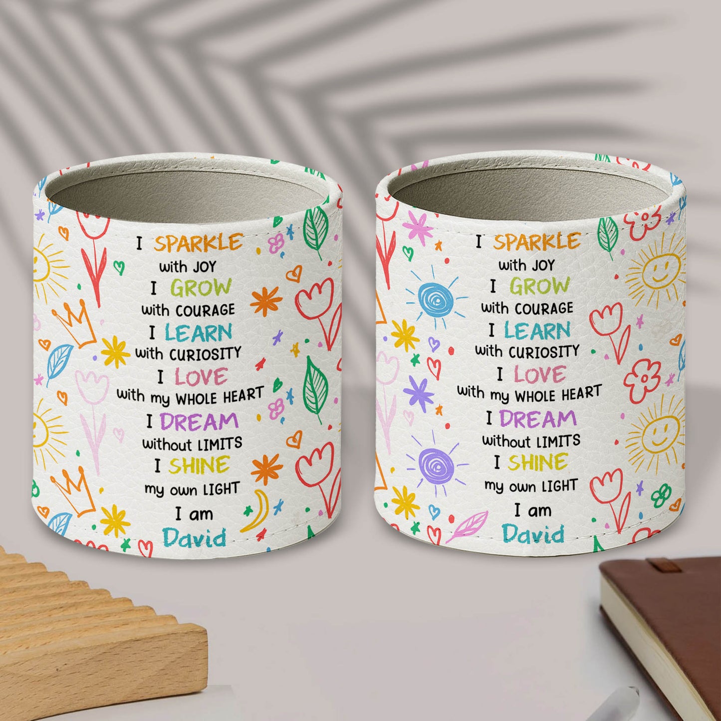 I Sparkle With Joy, Grow With Courage, Stars and Hearts Design