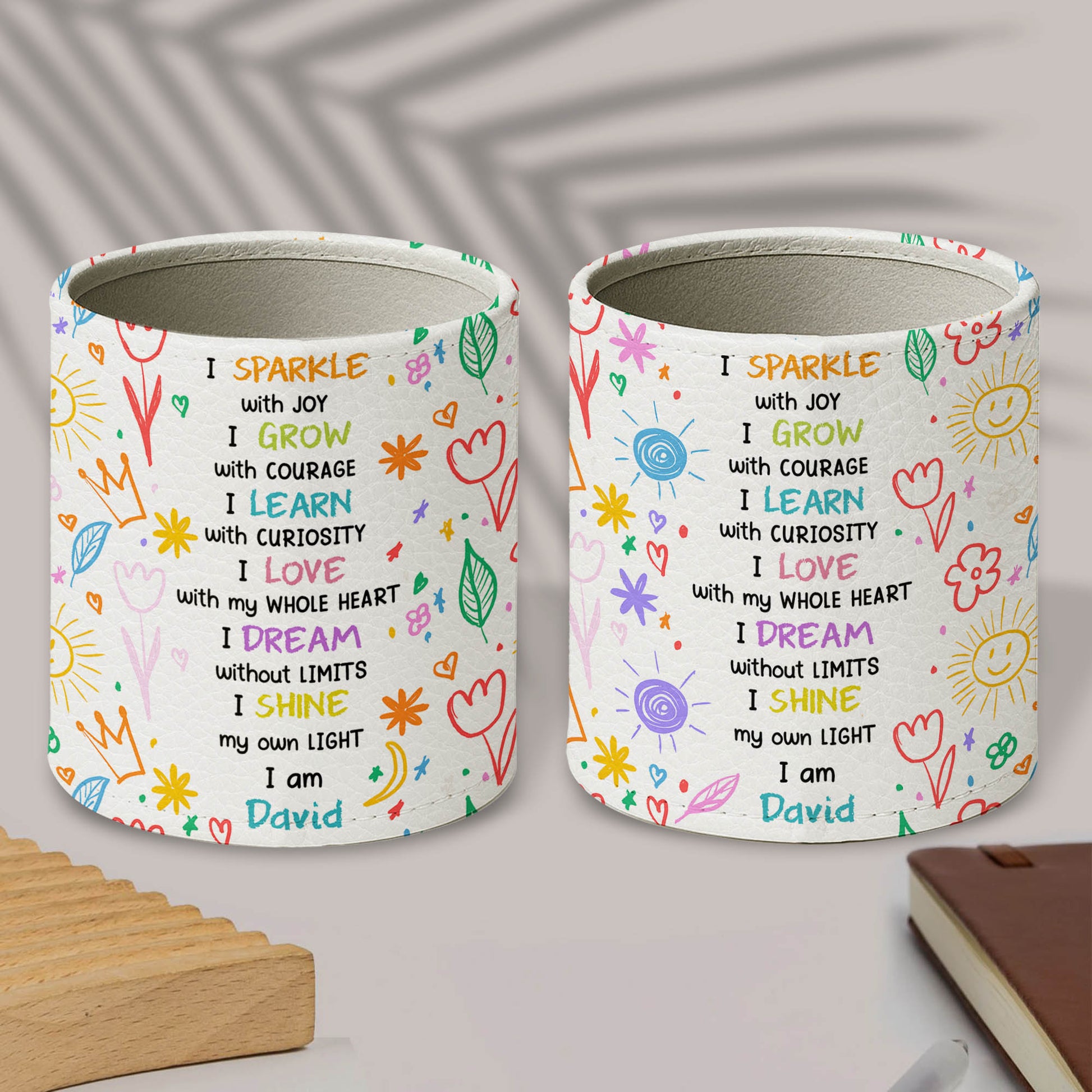 I Sparkle With Joy, Grow With Courage, Stars and Hearts Design