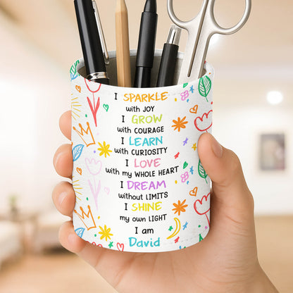 I Sparkle With Joy, Grow With Courage, Stars and Hearts Design