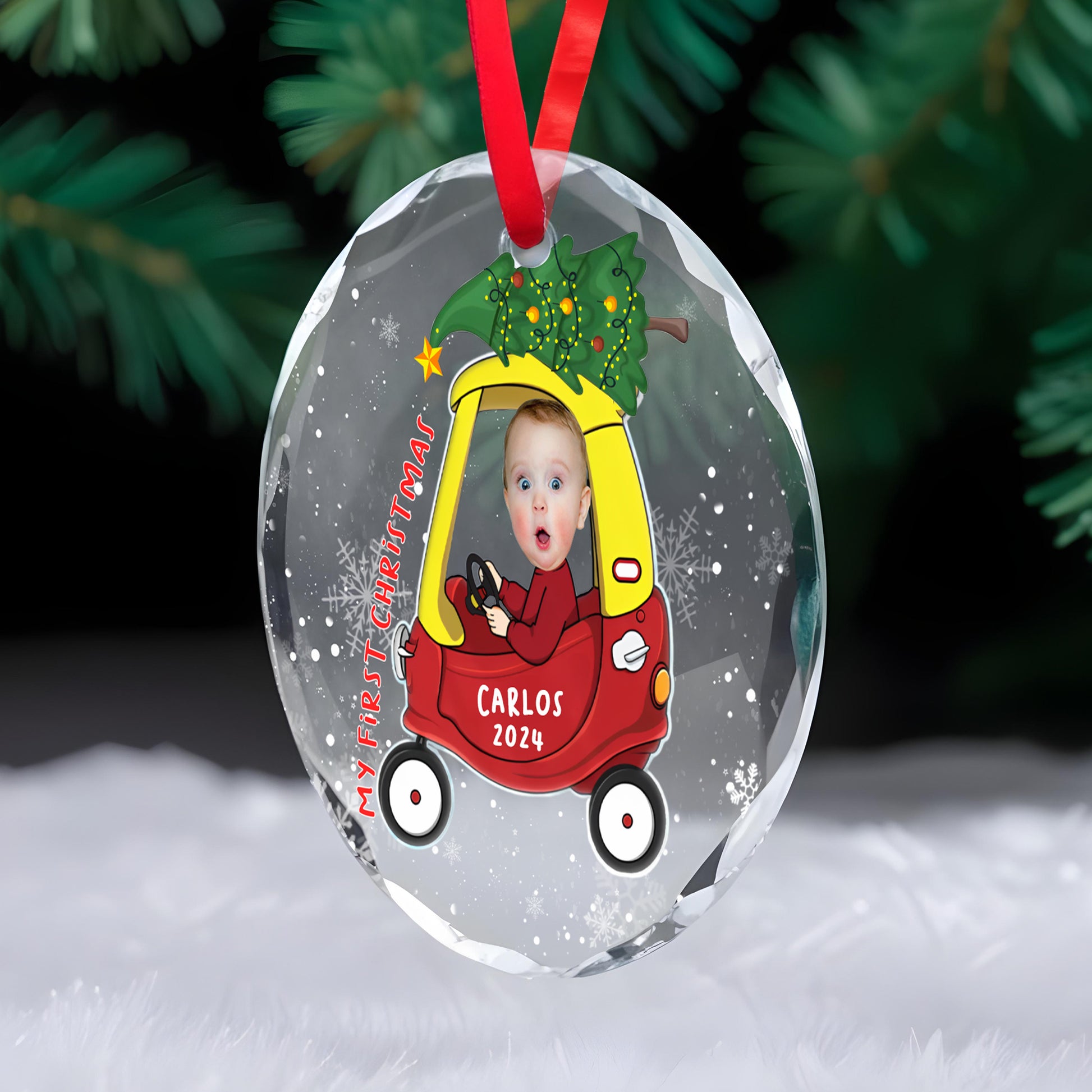 My First Christmas Custom Circle Ornament