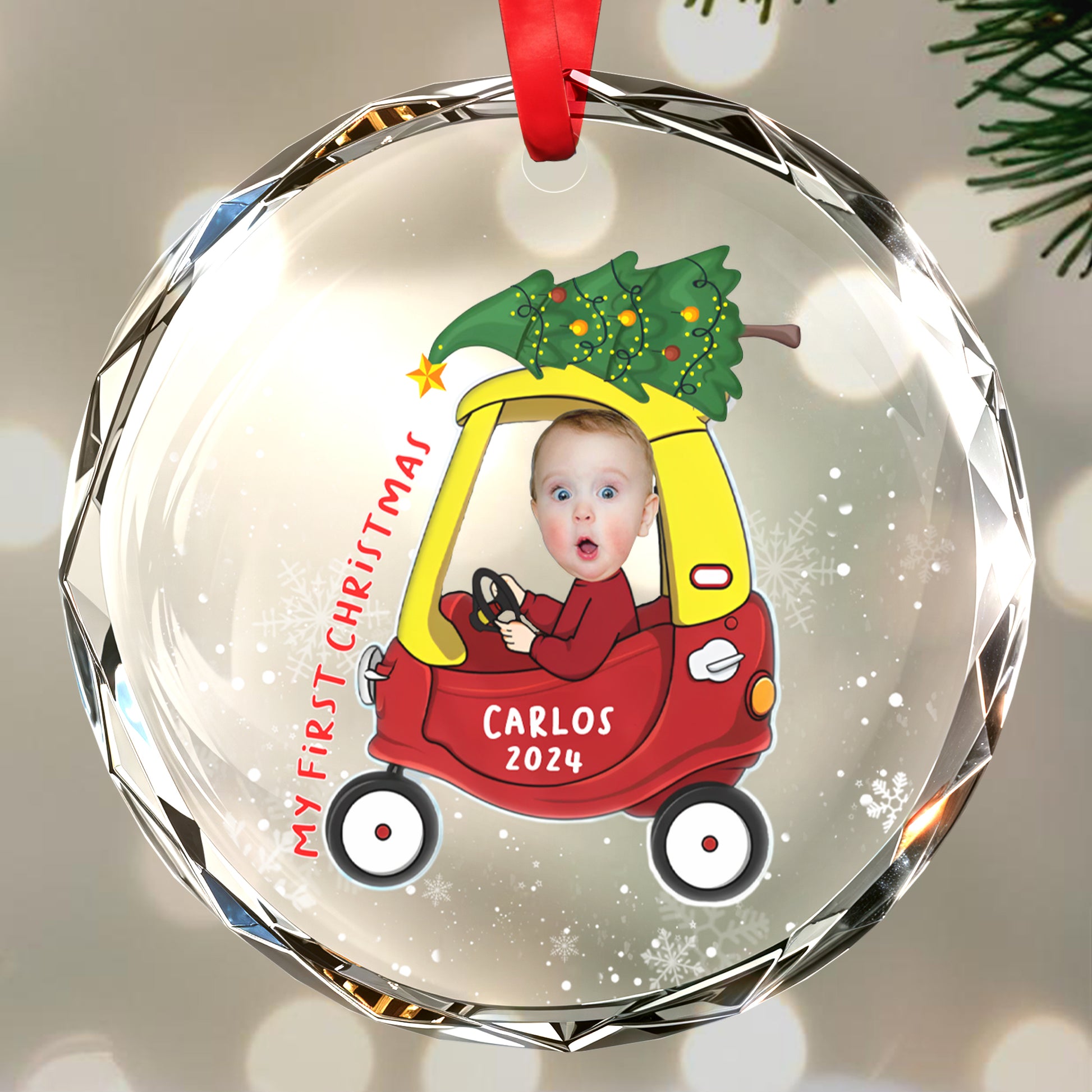 My First Christmas Custom Circle Ornament