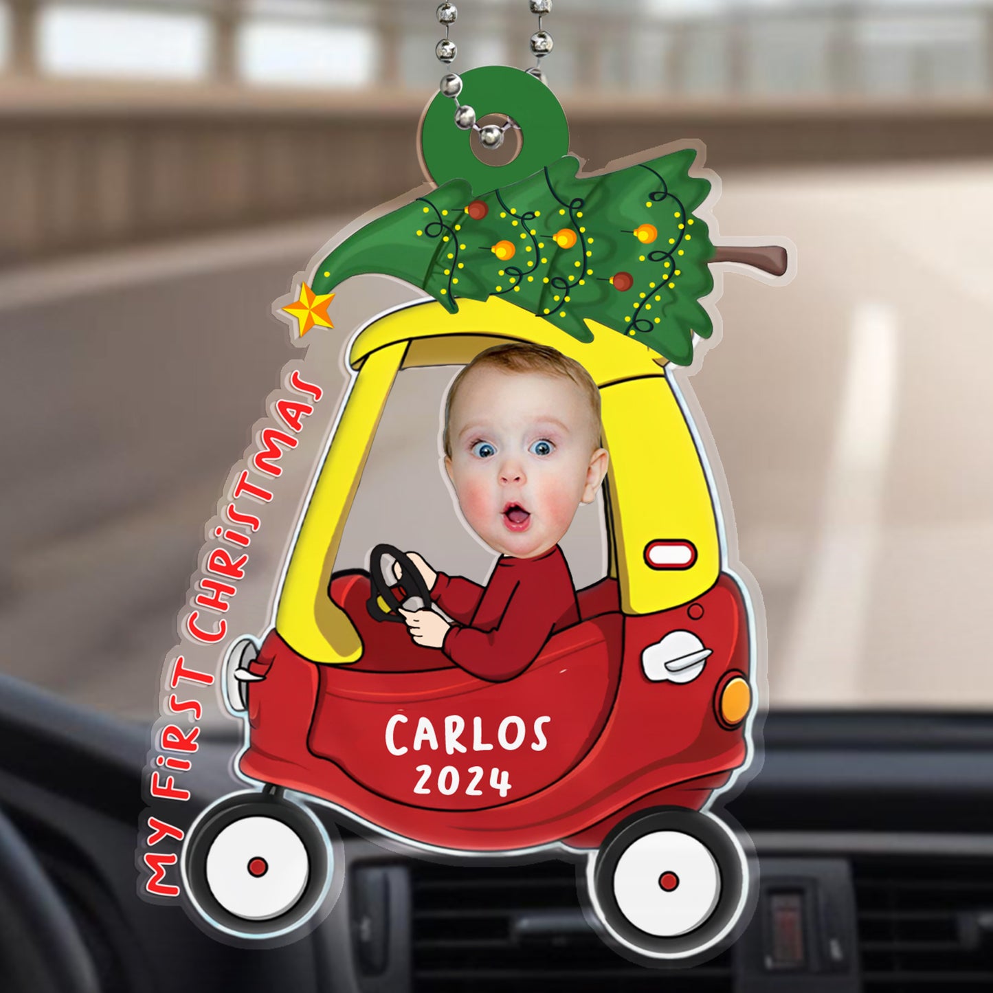 My First Christmas Car Ornament - Personalized Custom Acrylic Ornament, Car Ornament - KID002_HGO