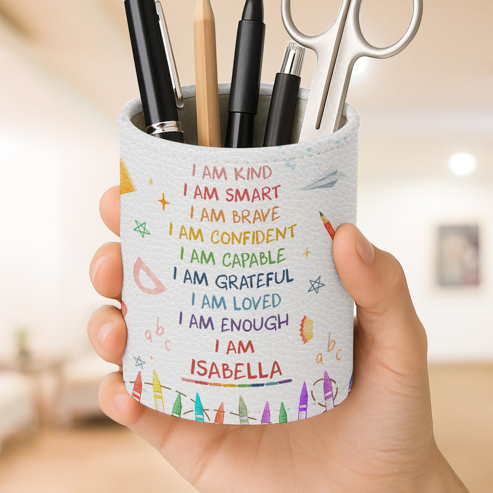 I Am Kind, I Am Smart, I Am Brave, Colored Pencils and Crayons