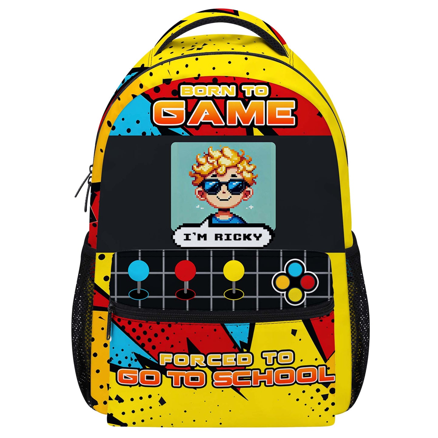 Born to Game, Forced To Go To School - Personalized Custom Backpack - KID004_CB