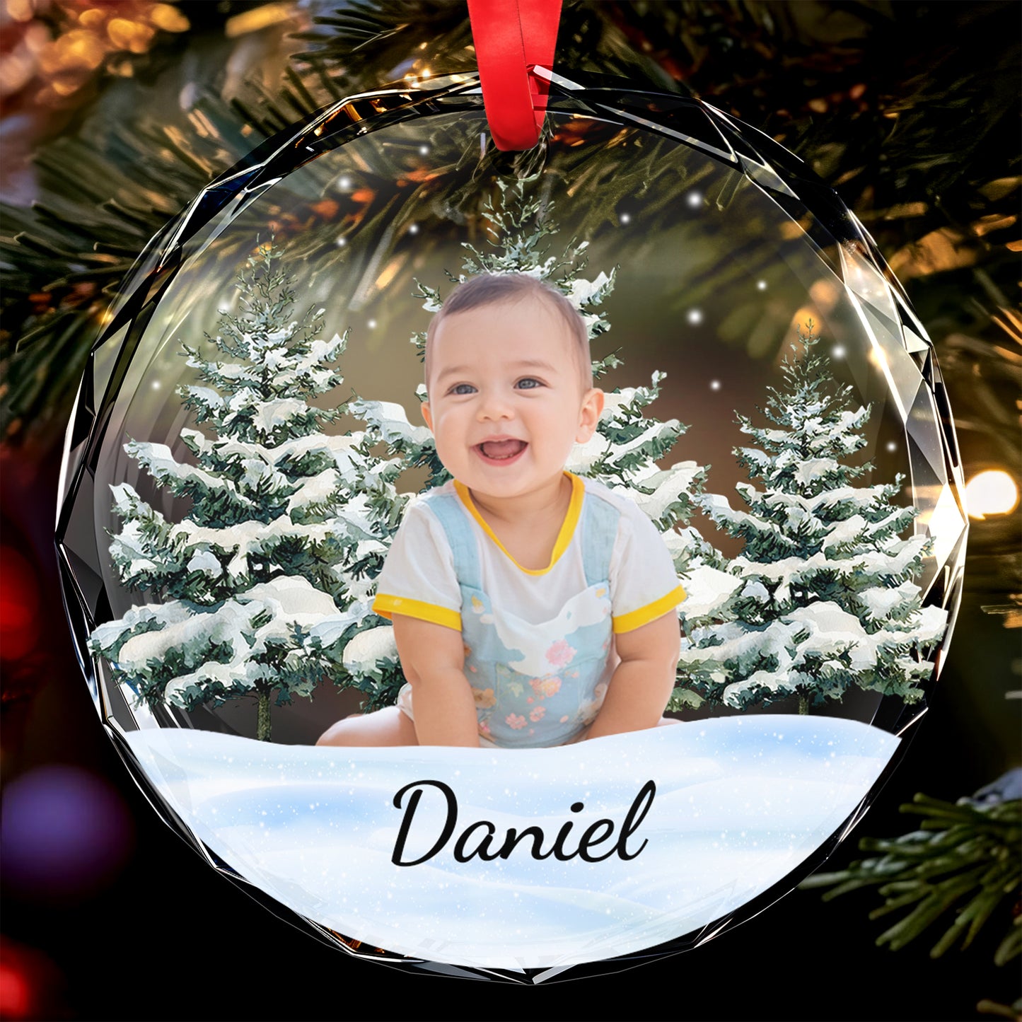 Capture Your Magical Moments Forever Ornament - Personalized Custom Circle Glass Ornament - KID010_CGOR