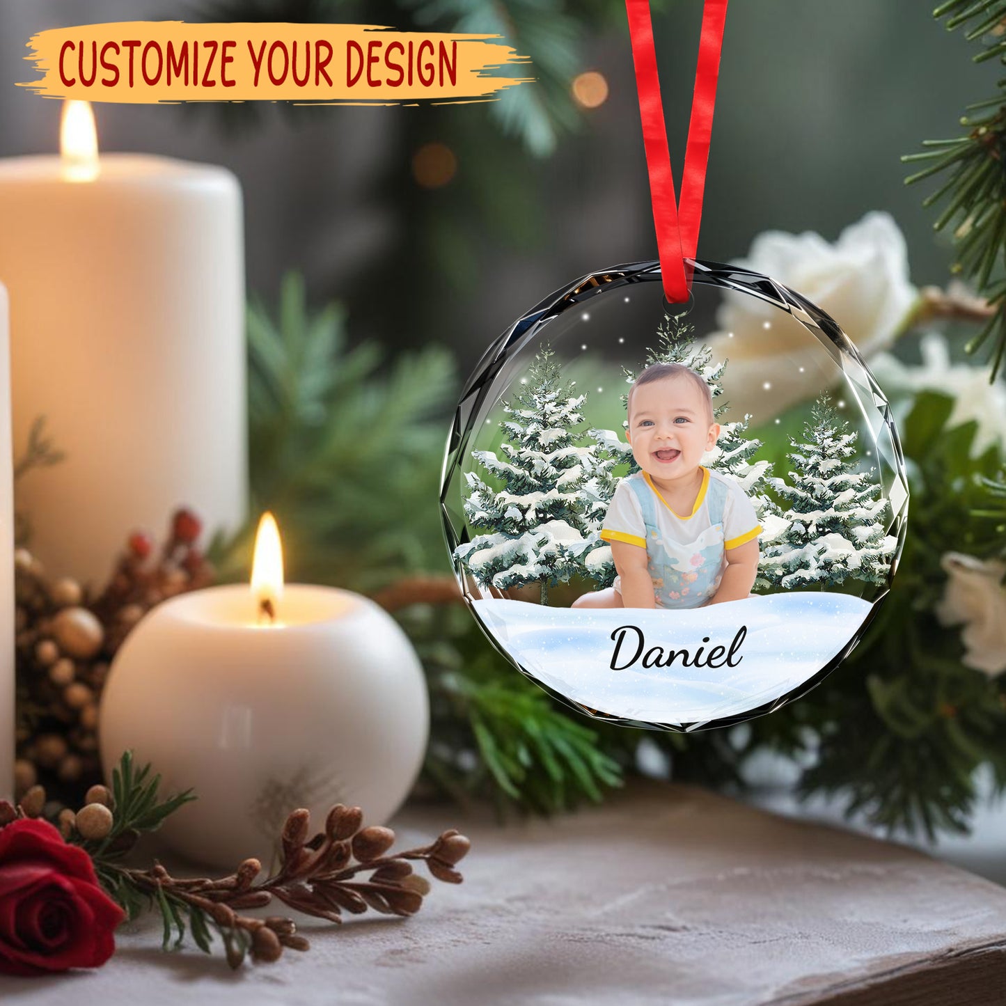 Capture Your Magical Moments Forever Ornament - Personalized Custom Circle Glass Ornament - KID010_CGOR