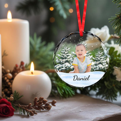 Capture Your Magical Moments Forever Ornament - Personalized Custom Circle Glass Ornament - KID010_CGOR