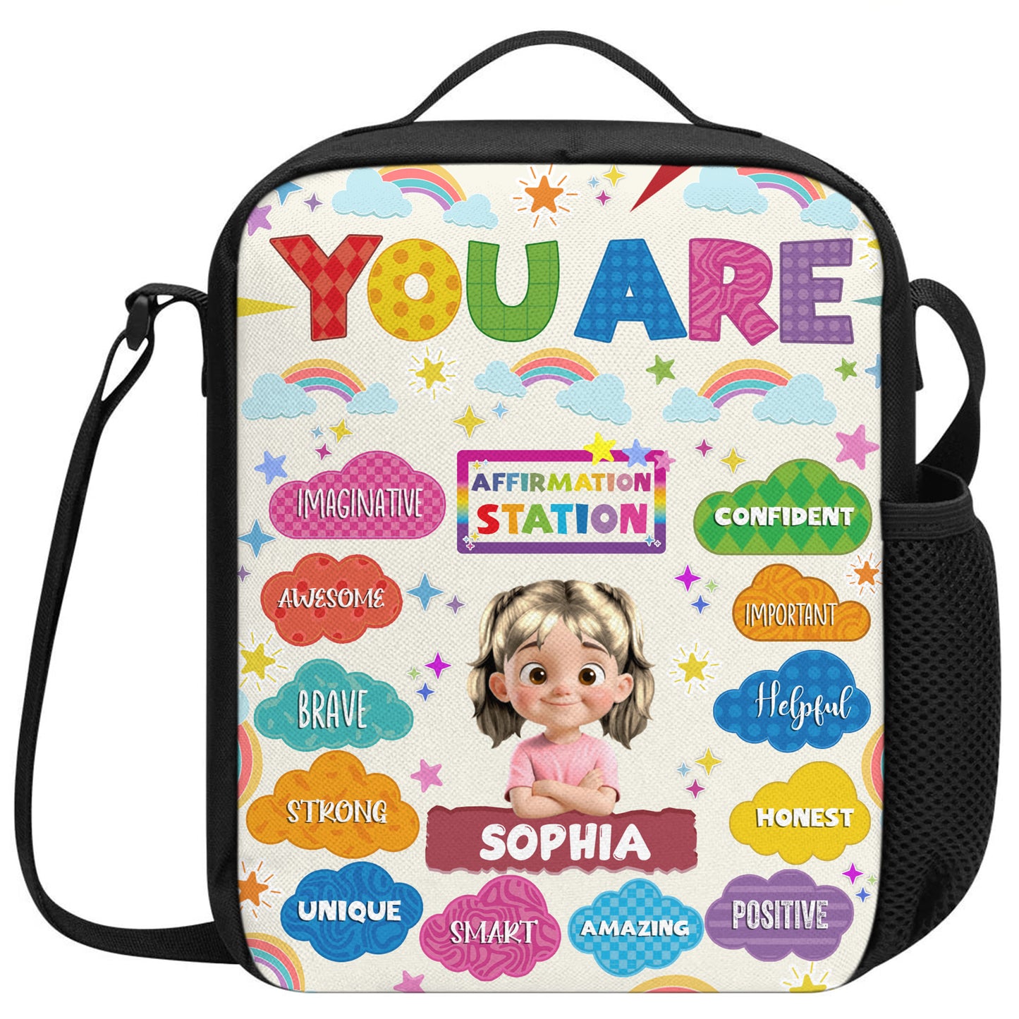 You Are Brave, Strong, Unique, Rainbows and Stars Design