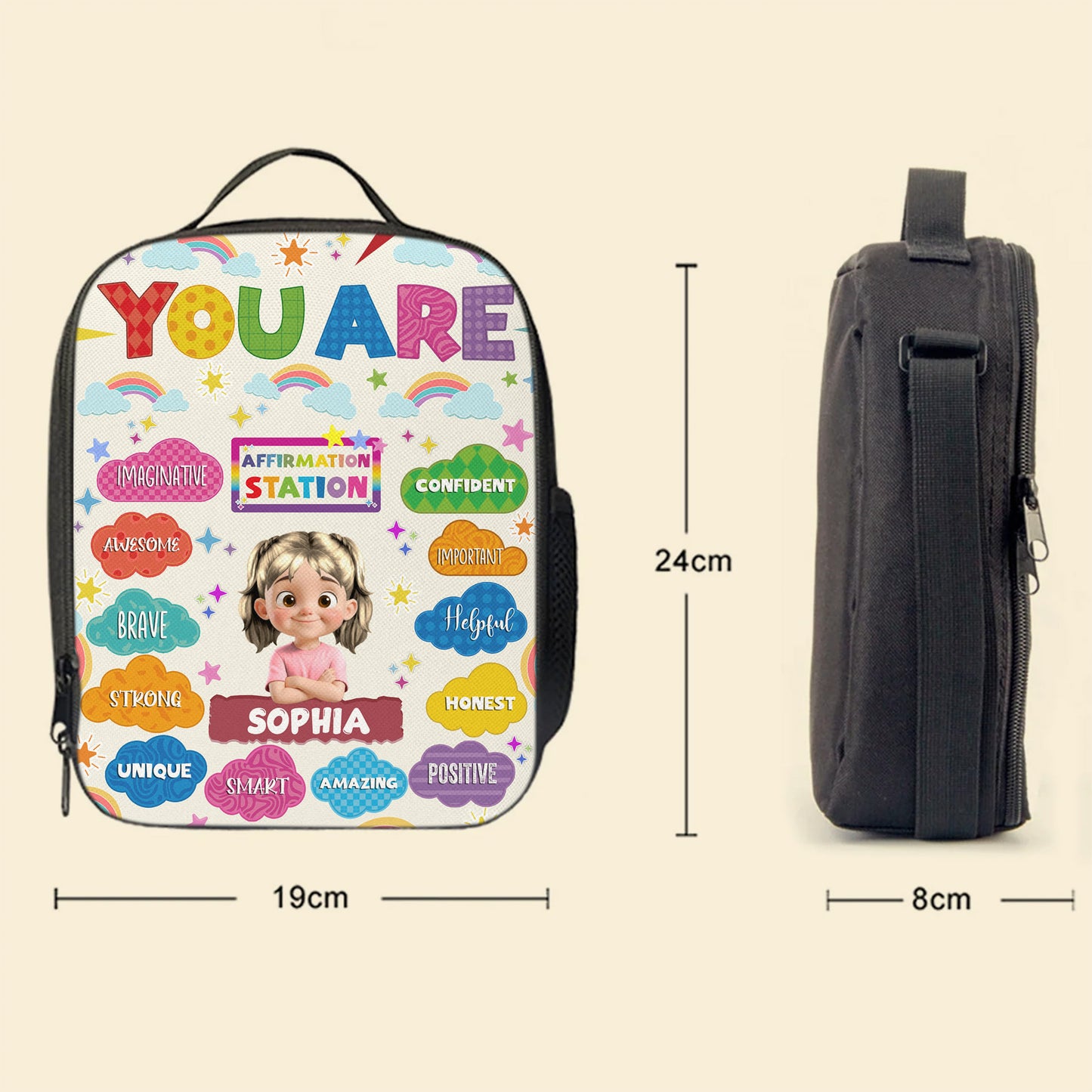 You Are Brave, Strong, Unique, Rainbows and Stars Design