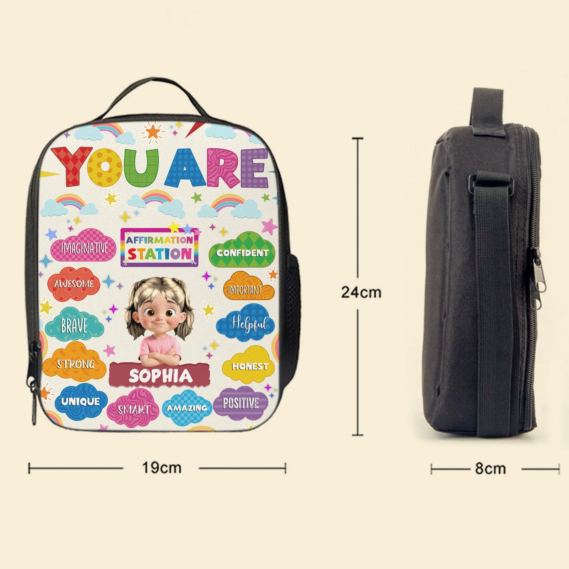 You Are Brave, Strong, Unique, Rainbows and Stars Design