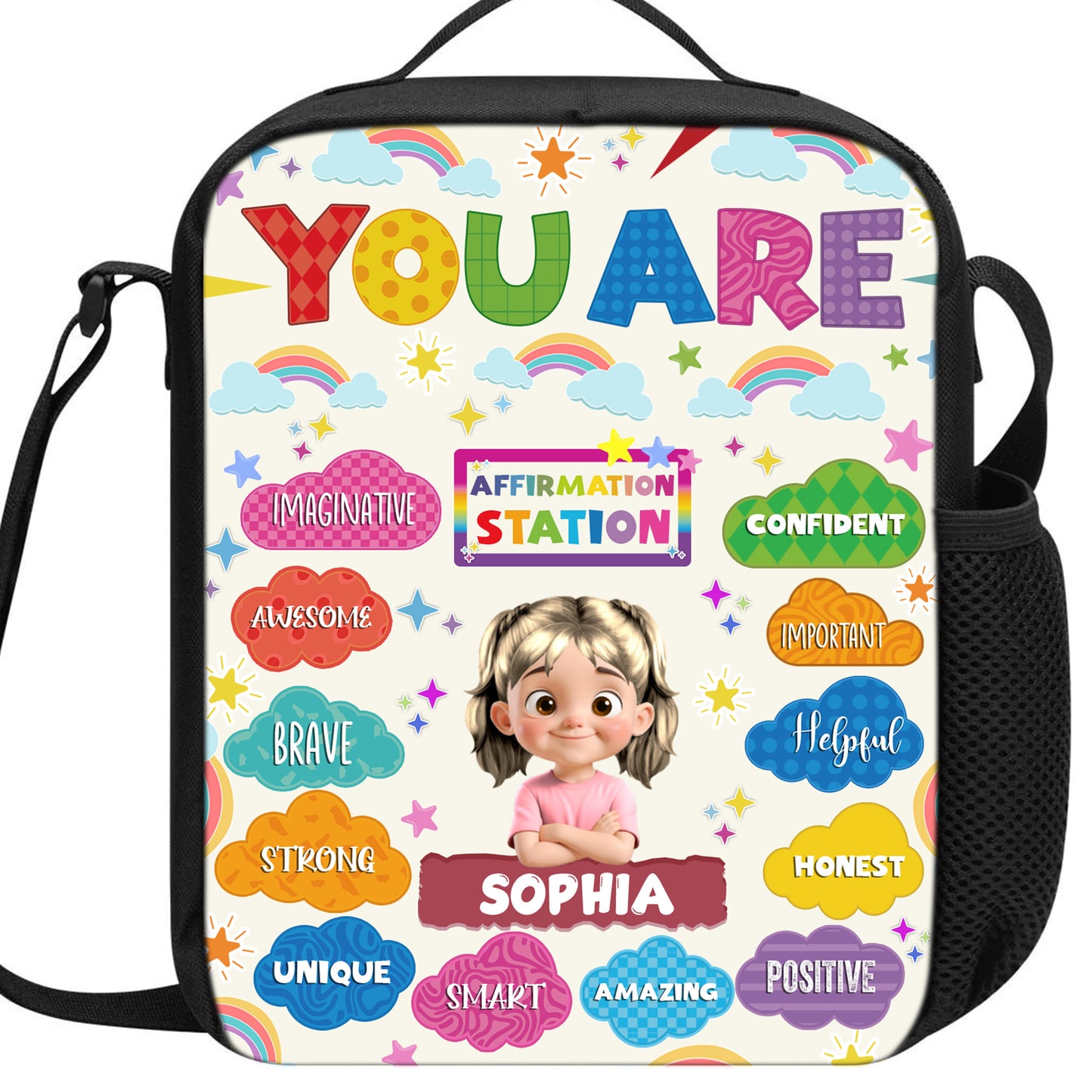 You Are Brave, Strong, Unique, Rainbows and Stars Design