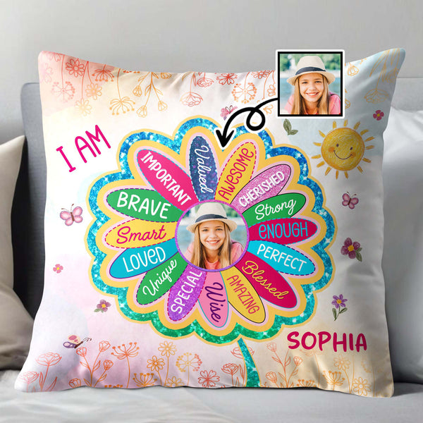 I Am Important, Brave, Loved, Special Awesome, Cherished Pillow