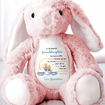To My Beautiful Granddaughter, You Leave A Little Sparkle Wherever You Go, Stuffed Bunny and Stars