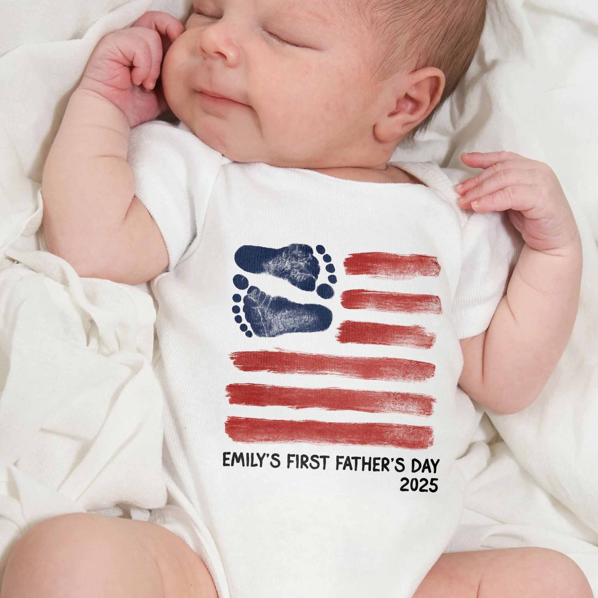 Emily's First Father's Day 2025, Footprints And Stripes