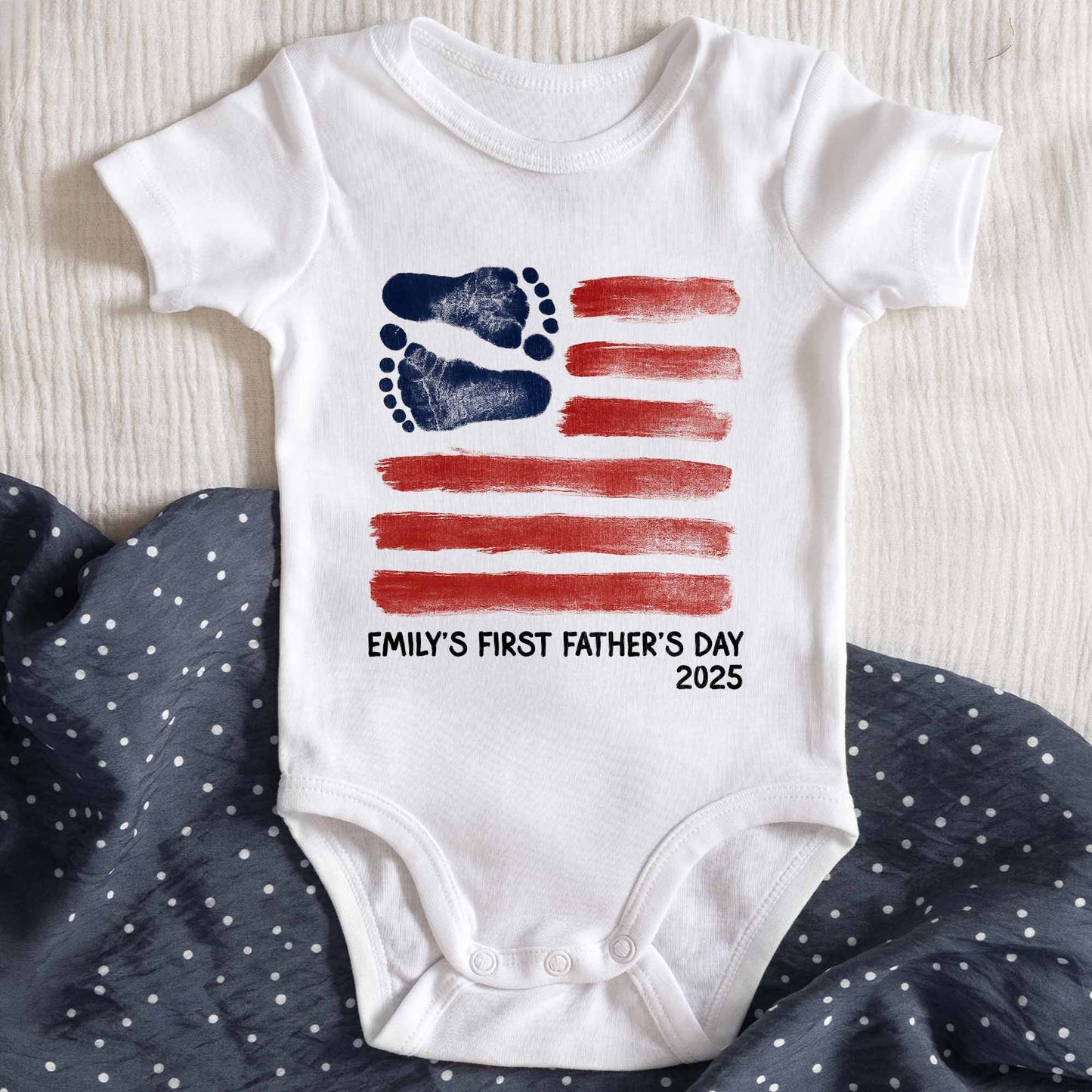 Emily's First Father's Day 2025, Footprints And Stripes