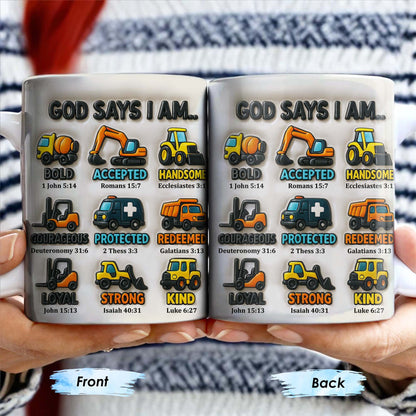 God Says I Am Bold, Accepted, Handsome, Strong, Kind, Construction Vehicles