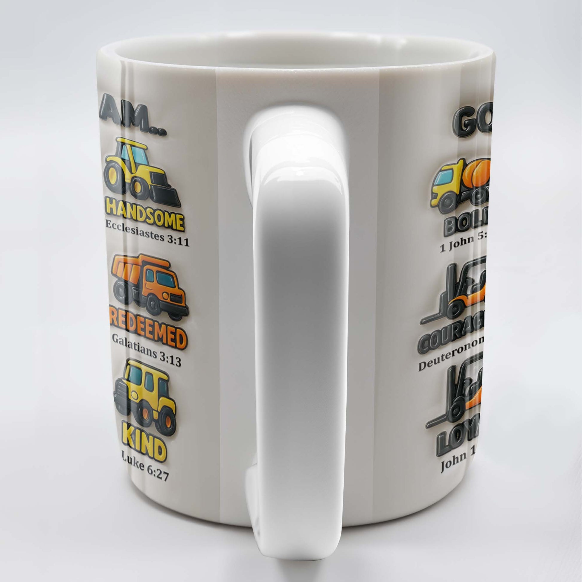 God Says I Am Bold, Accepted, Handsome, Strong, Kind, Construction Vehicles