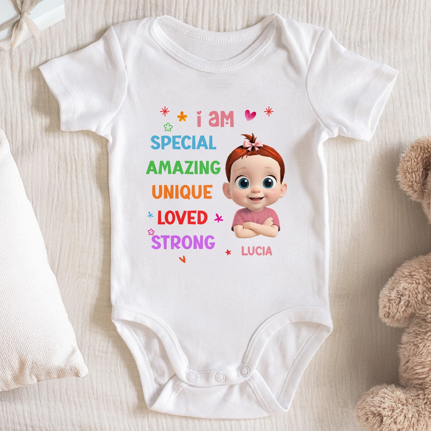 I Am Special Amazing Unique Loved Strong, Baby Design