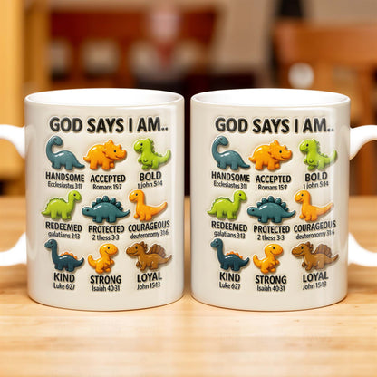 God Says I Am Handsome, Accepted, Bold, Dinosaurs and Bible Verses