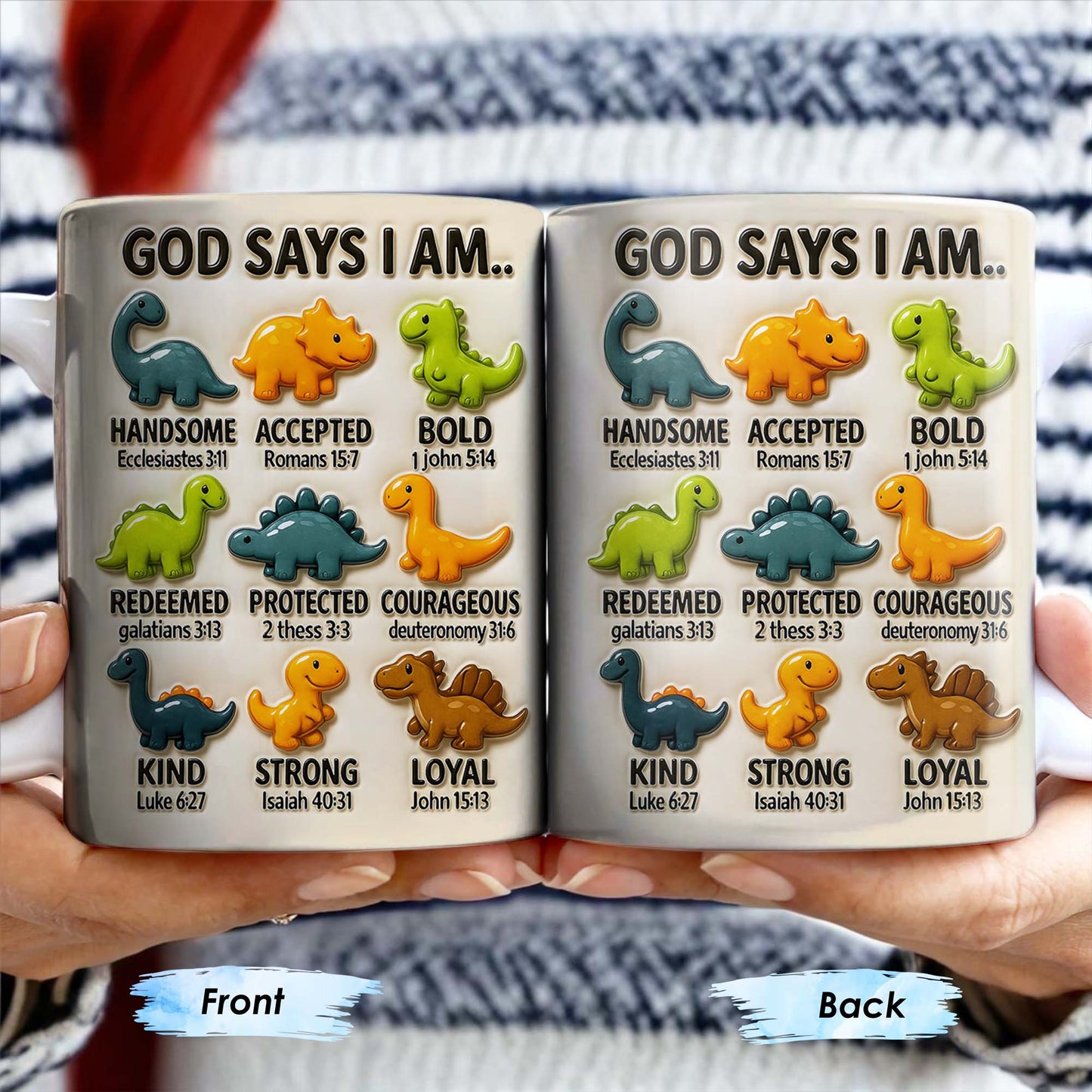 God Says I Am Handsome, Accepted, Bold, Dinosaurs and Bible Verses
