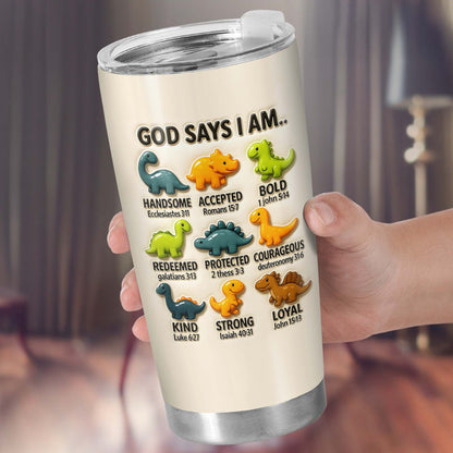 God Says I Am Handsome, Accepted, Bold, Dinosaurs and Bible Verses