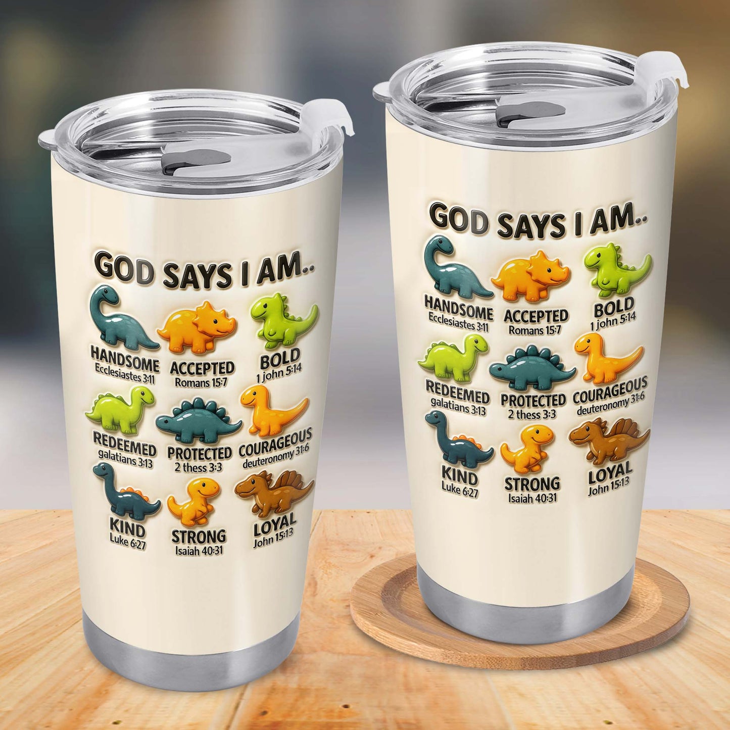 God Says I Am Handsome, Accepted, Bold, Dinosaurs and Bible Verses