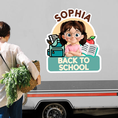 Back To School With Books, Backpack, And Apple