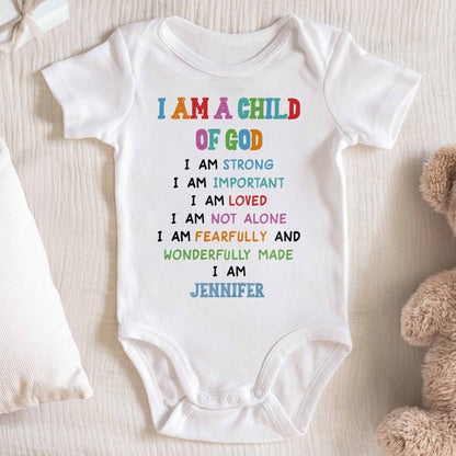 Je suis un enfant de Dieu, affirmations religieuses pour bébé - Body bébé personnalisé - KID091_ONES