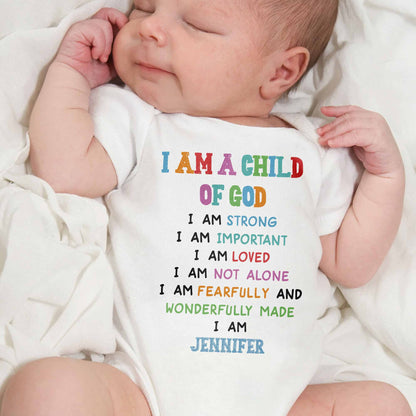 Je suis un enfant de Dieu, affirmations religieuses pour bébé - Body bébé personnalisé - KID091_ONES