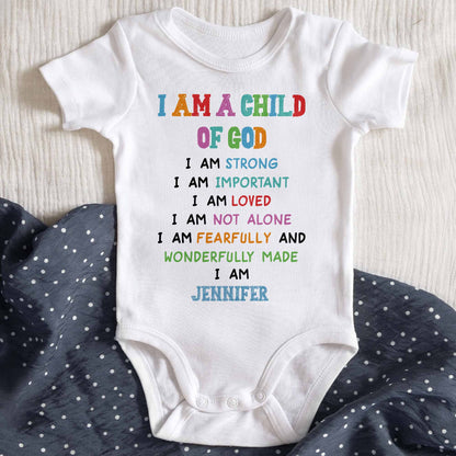 Je suis un enfant de Dieu, affirmations religieuses pour bébé - Body bébé personnalisé - KID091_ONES