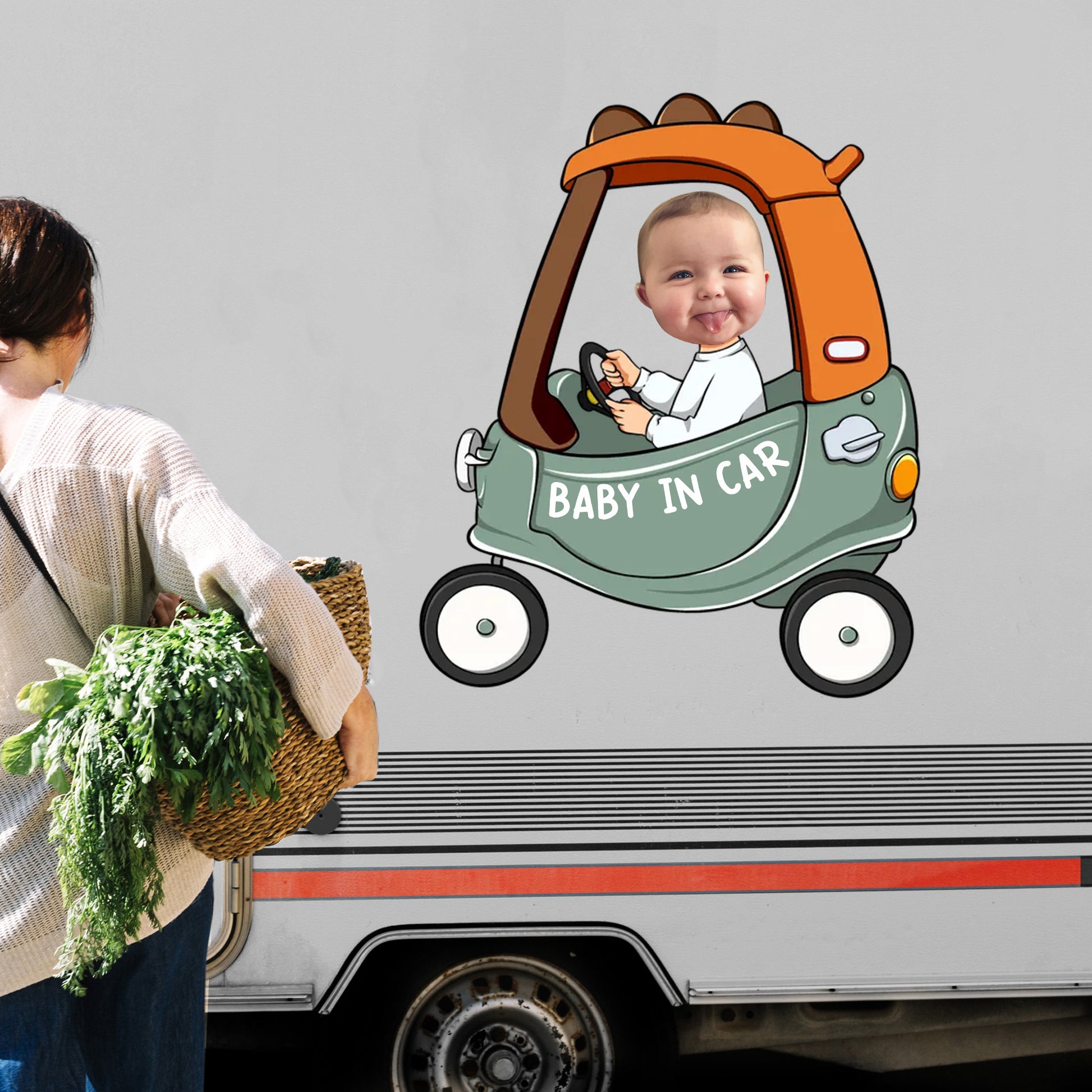 Baby In Car, Adorable Baby Driving Decal