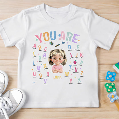 You Are Amazing Strong Smart Encouraging, Alphabet Letters And Girl