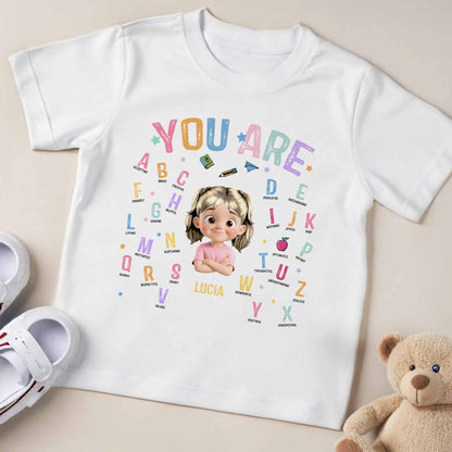 You Are Amazing Strong Smart Encouraging, Alphabet Letters And Girl