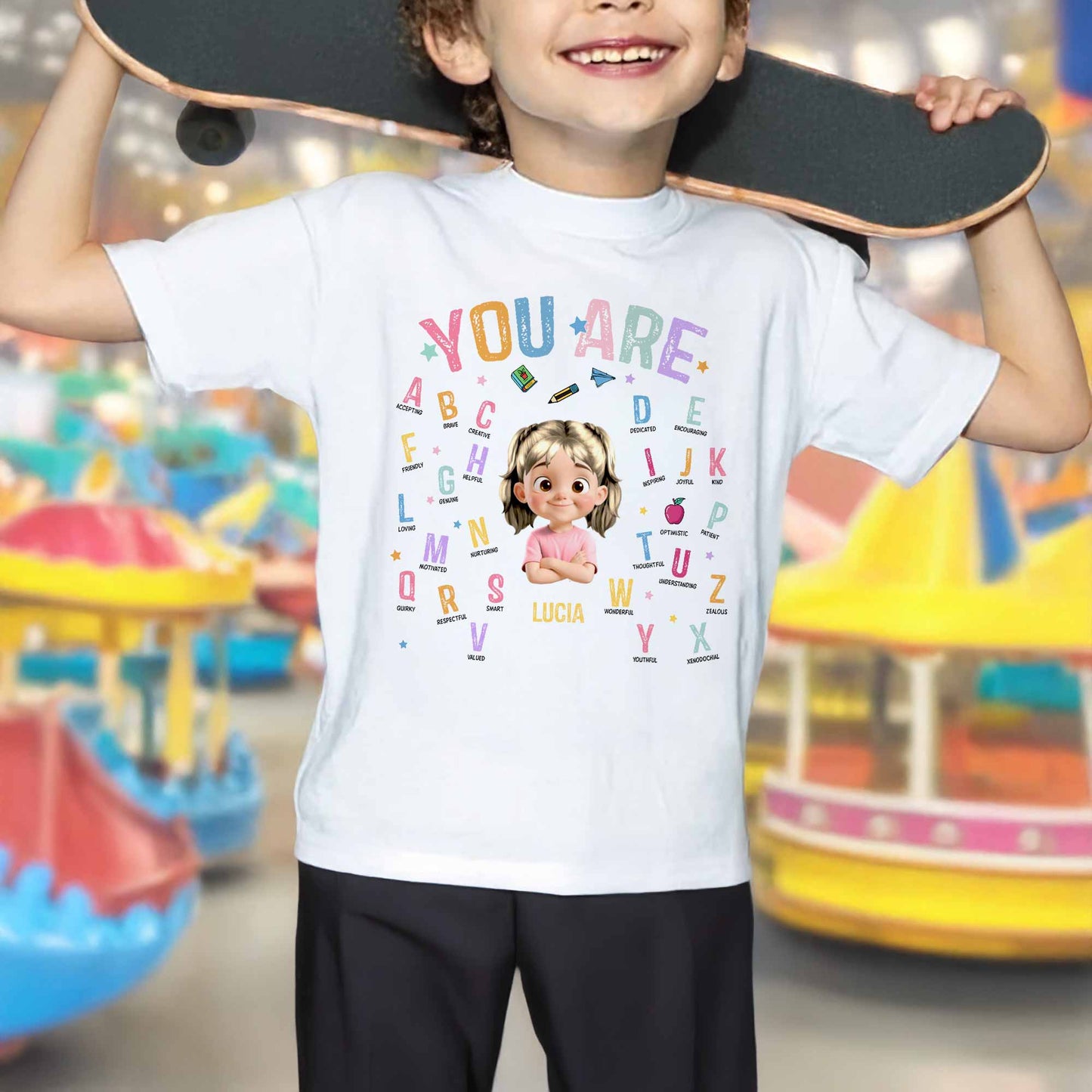 You Are Amazing Strong Smart Encouraging, Alphabet Letters And Girl