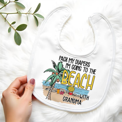 Pack My Diapers I'm Going to the Beach, Palm Tree and Suitcase